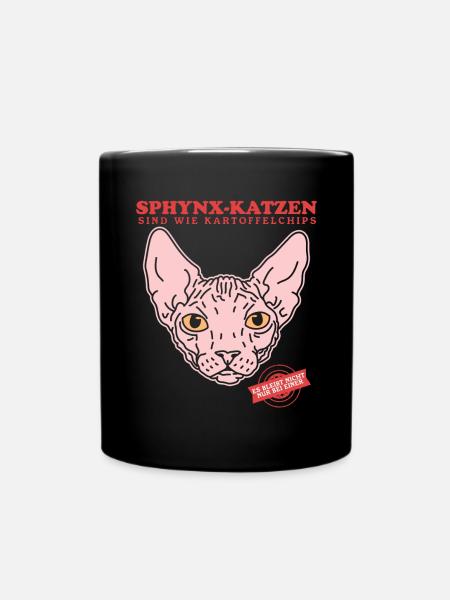 Sphynx Katze Katzenbesitzer Katzen Geschenk - Tasse einfarbig - Schwarz