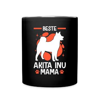 Beste Akita Inu Mama japanischer Spitz - Tasse einfarbig - Schwarz - Vorne