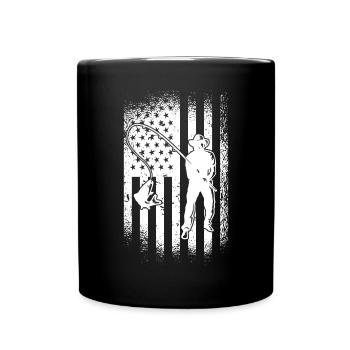 Pêche-pêcheur-USA-drapeau-patriotique - Mug uni - noir - Devant