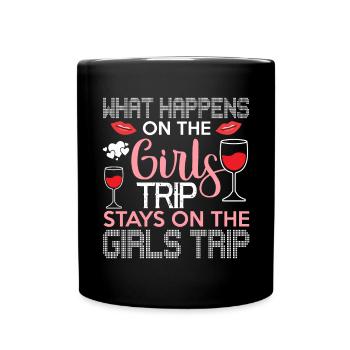 Ce qui se passe sur le voyage des filles reste drôle - Mug uni - noir - Devant
