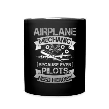 Flugzeugpilot Des Flugzeugmechanikers - Tasse einfarbig - Schwarz - Vorne