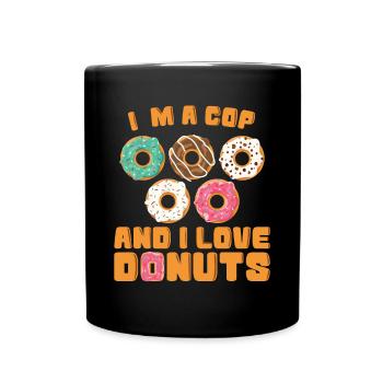 Policier en uniforme de police Cop I Love Donuts - Mug uni - noir - Devant