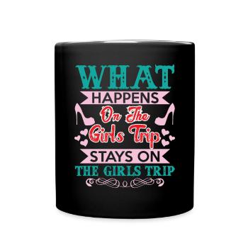 What happens on the girls' journey remains funny - Full Colour Mug - black - Front
