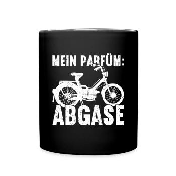 Mofa Moped Zweirad Roller Rollerfahrer - Tasse einfarbig - Schwarz - Vorne