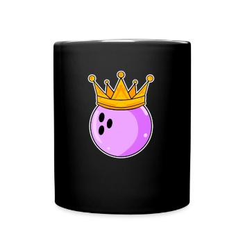 Bowling Damen Partnerlook - Tasse einfarbig - Schwarz - Vorne