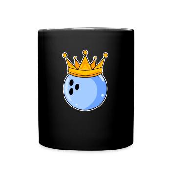 Bowling Herren Partnerlook - Tasse einfarbig - Schwarz - Vorne