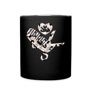 Ciseaux Peigne Chien Coiffeur Profession Léopard - Mug uni - noir - Devant