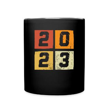 Année 2023 Rétro coloré - Mug uni - noir - Devant