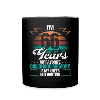 66 Year Old Knee Injury Humor Funny Birthday Idea - Tasse einfarbig - Schwarz - Vorne