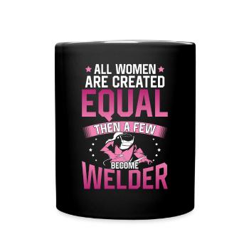 Welder Welding Female Welder All - Tasse einfarbig - Schwarz - Vorne
