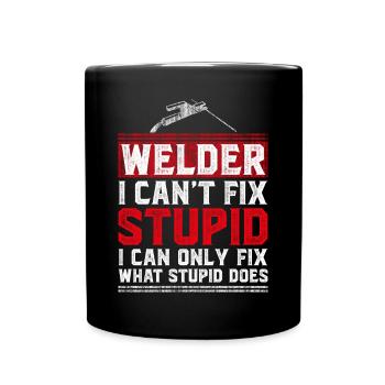 Welder Welding Vintage Welder I - Tasse einfarbig - Schwarz - Vorne