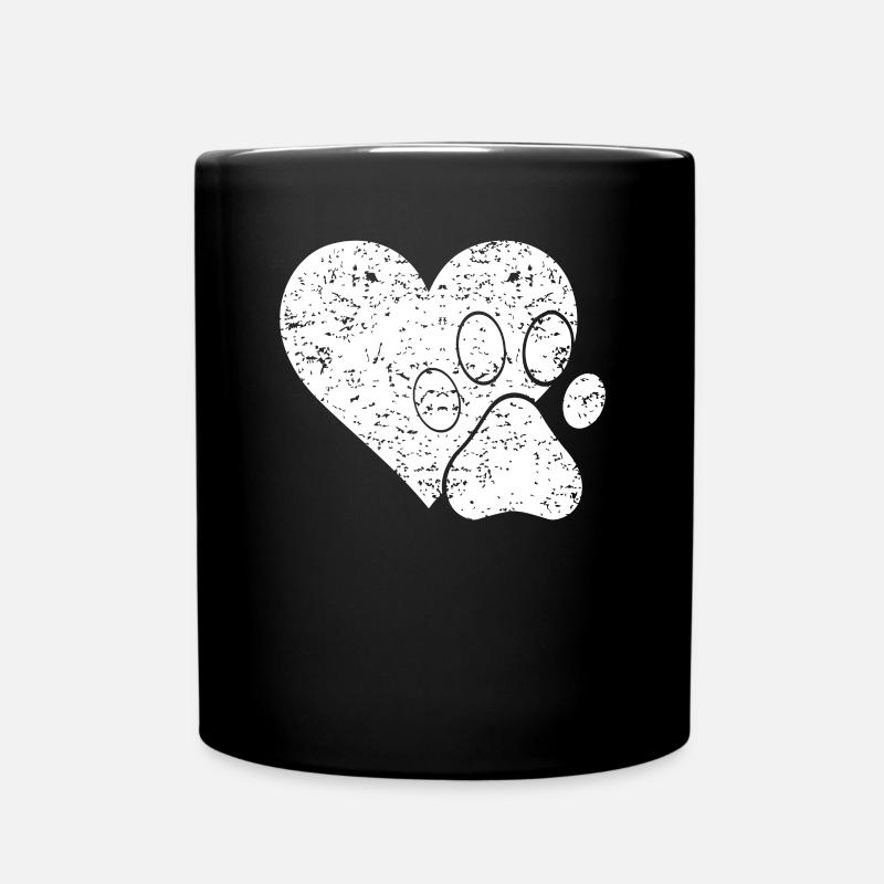 Pfotenherz - Tasse einfarbig - Schwarz