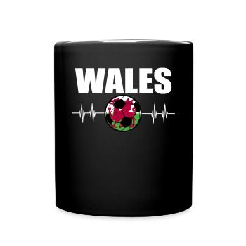 Pays de Galles de football - Mug uni - noir - Devant