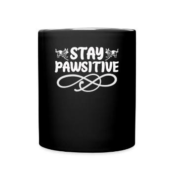 Stay positive paw - Full Colour Mug - black - Front
