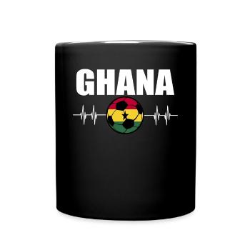 Ghana Fußball - Tasse einfarbig - Schwarz - Vorne