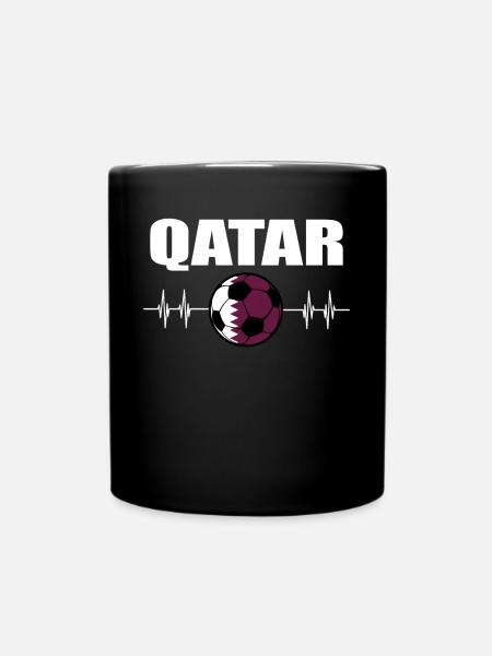 Katar Fußball - Tasse einfarbig - Schwarz