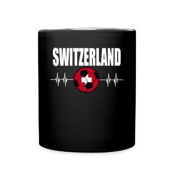 Schweiz Fußball - Tasse einfarbig - Schwarz - Vorne