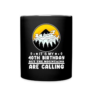 Wandern 40. Geburtstag Wanderer 40 Jahre alt - Tasse einfarbig - Schwarz - Vorne