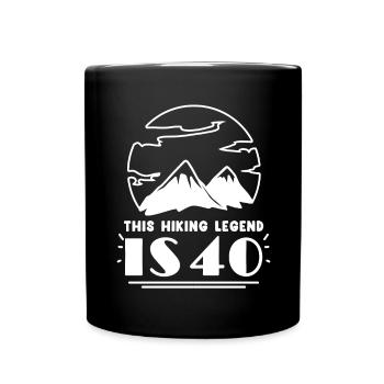 Wandern 40. Geburtstag Wanderer 40 Jahre alt - Tasse einfarbig - Schwarz - Vorne