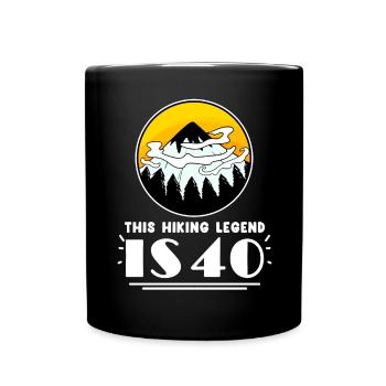 Wandern 40. Geburtstag Wanderer 40 Jahre alt - Tasse einfarbig - Schwarz - Vorne