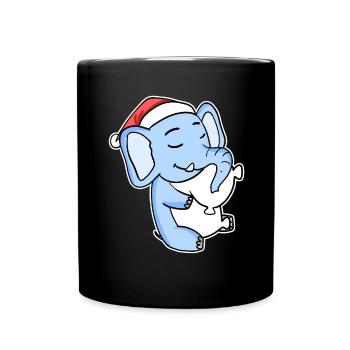 Eléphant Noël Sommeil Sommeil Sommeil Sommeil - Mug uni - noir - Devant