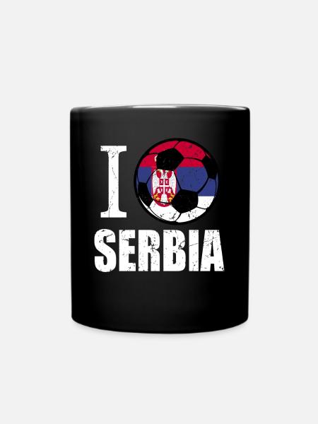 Serbien Fußball - Tasse einfarbig - Schwarz