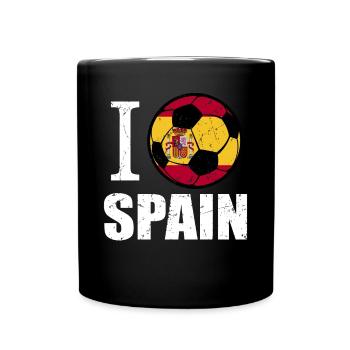 Spanien Fußball - Tasse einfarbig - Schwarz - Vorne