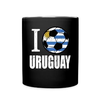 Uruguay Fußball - Tasse einfarbig - Schwarz - Vorne