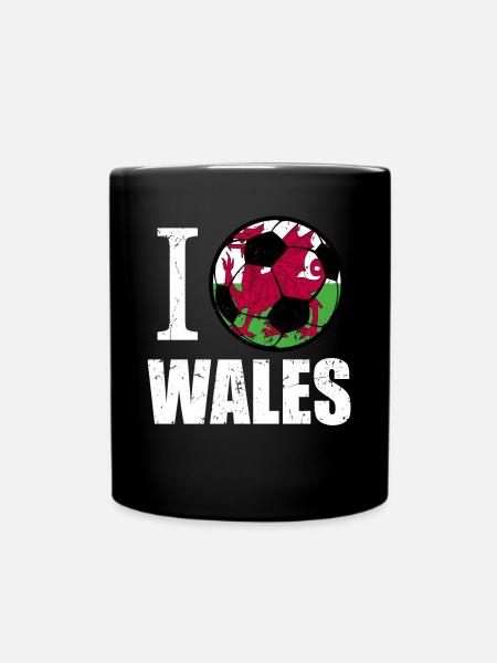 Wales Fußball - Tasse einfarbig - Schwarz