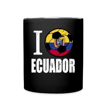 Ecuador Fußball - Tasse einfarbig - Schwarz - Vorne
