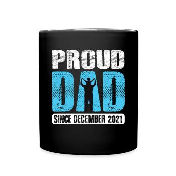 Fier papa depuis décembre 2021 - Mug uni - noir - Devant
