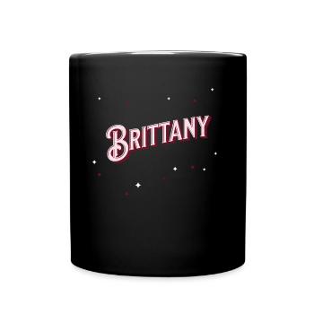 Brittany Namen personalisiert - Tasse einfarbig - Schwarz - Vorne
