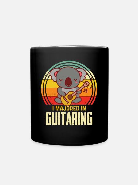 Guitar playing Nice guitarist Rock guitar musician - Full Colour Mug - black