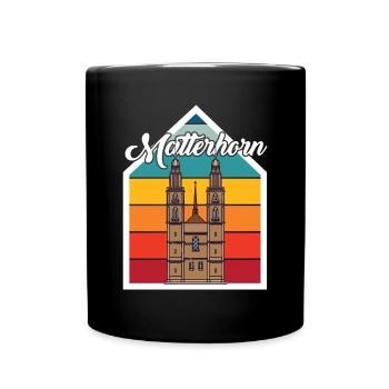 Matterhorn Schweiz Zermatt Alpen Souvenir Skiberg - Tasse einfarbig - Schwarz - Vorne