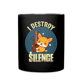 Guitar Destroy Silence Netter Fox-Gitarrist Rockgi - Tasse einfarbig - Schwarz - Vorne