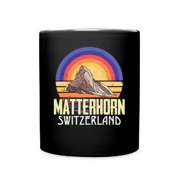 Alpes Suisse Cervin souvenir ski montagne - Mug uni - noir - Devant