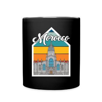 Marokko Skyline Afrika Stadt Gibraltar Ozean - Tasse einfarbig - Schwarz - Vorne