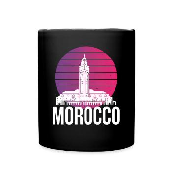 Marokkaner Stadt Marokko Skyline Afrika Gibraltar - Tasse einfarbig - Schwarz - Vorne