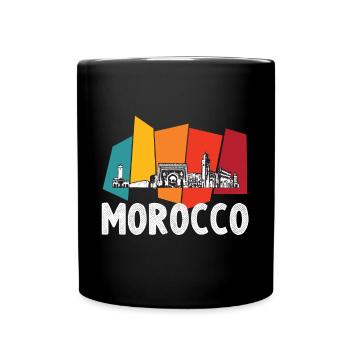 Rétro Maroc Skyline Afrique Souvenir Marocain G - Mug uni - noir - Devant
