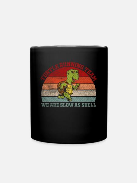 Turtle Running Team - Nous sommes lents comme Shell Running - Mug uni - noir
