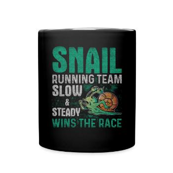 Snail Running Team Lustiger Schnecken Läufer - Tasse einfarbig - Schwarz - Vorne