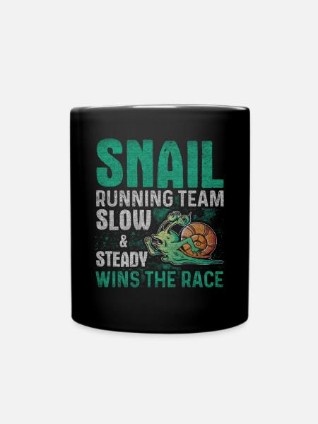 Snail Running Team Funny Snail Runner - Full Colour Mug - black