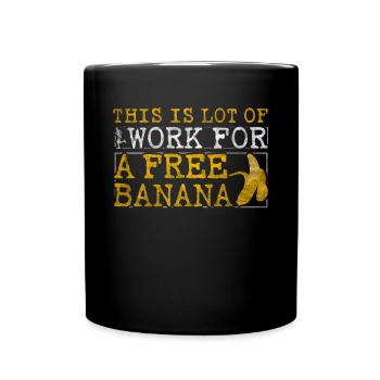 Beaucoup de travail pour un coureur de marathon de banane gratuit - Mug uni - noir - Devant