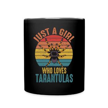 Nur ein Mädchen, das Vogelspinnen Retro liebt - Tasse einfarbig - Schwarz - Vorne