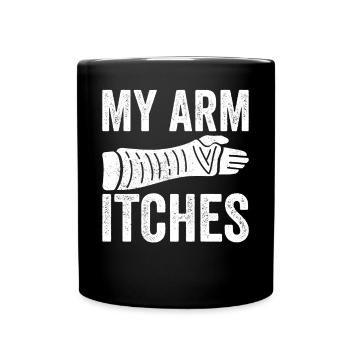 Gebrochener Arm - Tasse einfarbig - Schwarz - Vorne