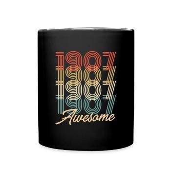 Funny Birthday Awesome 1907 - Tasse einfarbig - Schwarz - Vorne