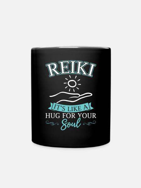 Reiki – Es Ist Wie Eine Umarmung Für Deine Seele - Tasse einfarbig - Schwarz