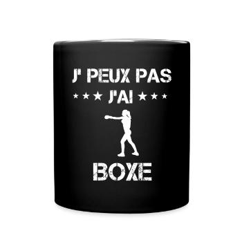 je peux pas j'ai boxe cadeau femme - Mug uni - noir - Devant