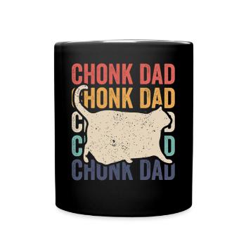 Chonk Meme Cat Chonk Dad - Full Colour Mug - black - Front
