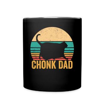 Chonk Meme Cat Chonk Dad - Full Colour Mug - black - Front